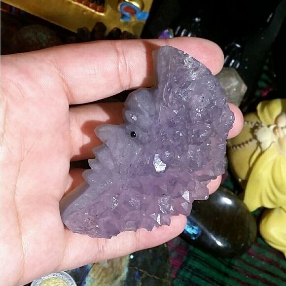 130.4g Amethyst Moon Totem Figurine - Picture 4 of 6